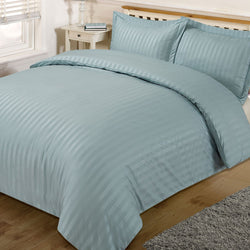 Brentfords Satin Stripe Light Blue Duvet Set