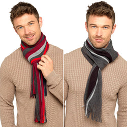 Men's Striped Scarves With Tassels by Tom Franks