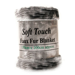 Faux Fur Mink Silver Blanket Throw Size 150 x 200cm