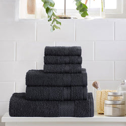 6 Piece Luxury Towel Bale Set Black