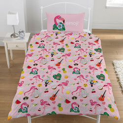 Emoji Flamingo Reversible Single Duvet Set