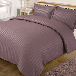 Brentfords Satin Stripe Mauve Duvet Set