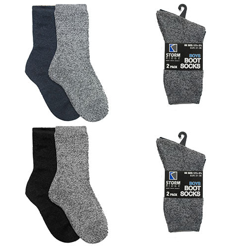 4 Pack Boys Boot Socks Size 12.5 - 6