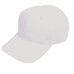 6 Panel White Baseball Cap