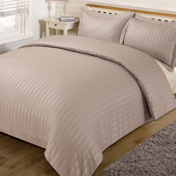 Brentfords Satin Stripe Mink Duvet Set