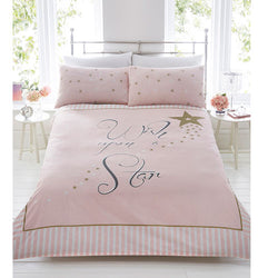 Wish Upon The Star Pink Duvet Cover Set