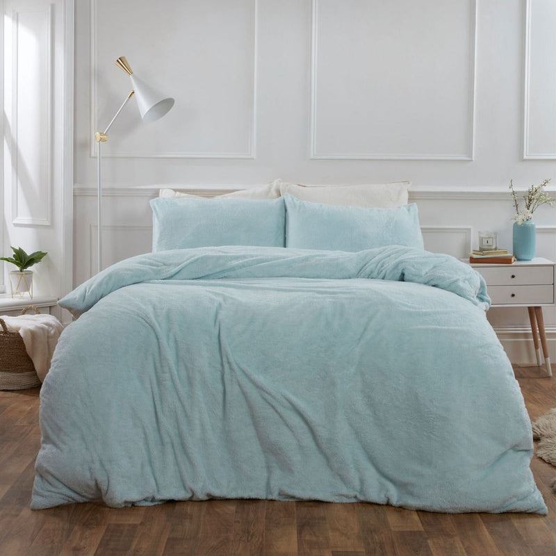 Brentfords Teddy Fleece Light Blue Duvet Cover Set