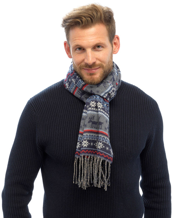 Mens Christmas Reindeer Scarf