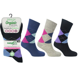 6 Pairs Ladies Wellness Organic Cotton Socks Georgia Size 4-8