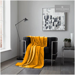 Ochre Flannel Sherpa Throw WhiteOrchidsStore