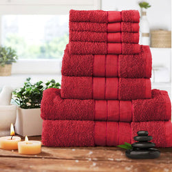 Luxurious 8 Piece Towel Bale Set Red