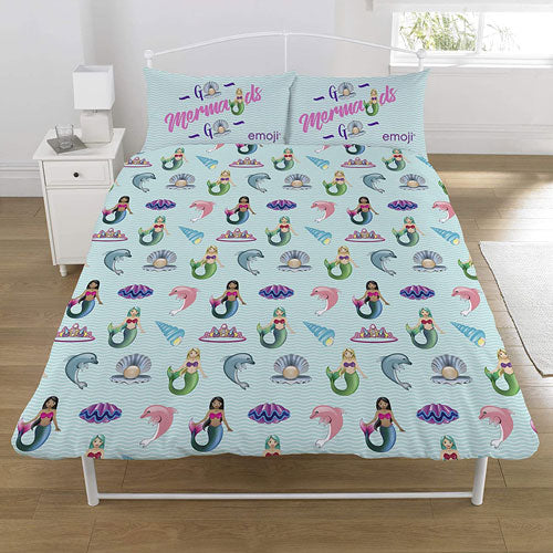 Emoji Unicorn & Mermaid Single & Double Size Duvet Set