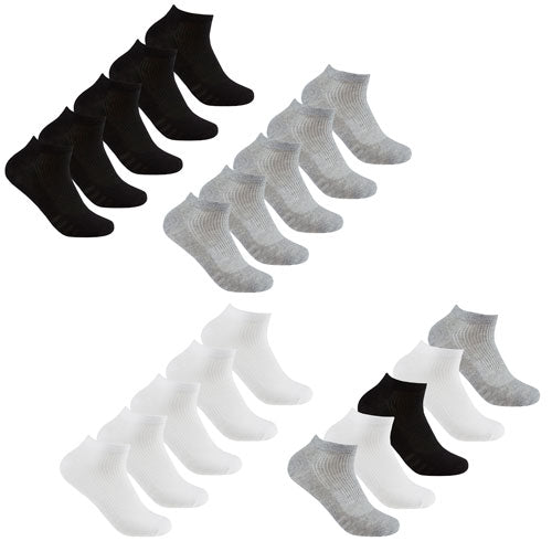 10 Pairs Mesh Insert Trainer Socks Assorted Size 4-8