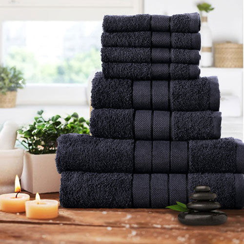 Luxurious 8 Piece Towel Bale Set Black