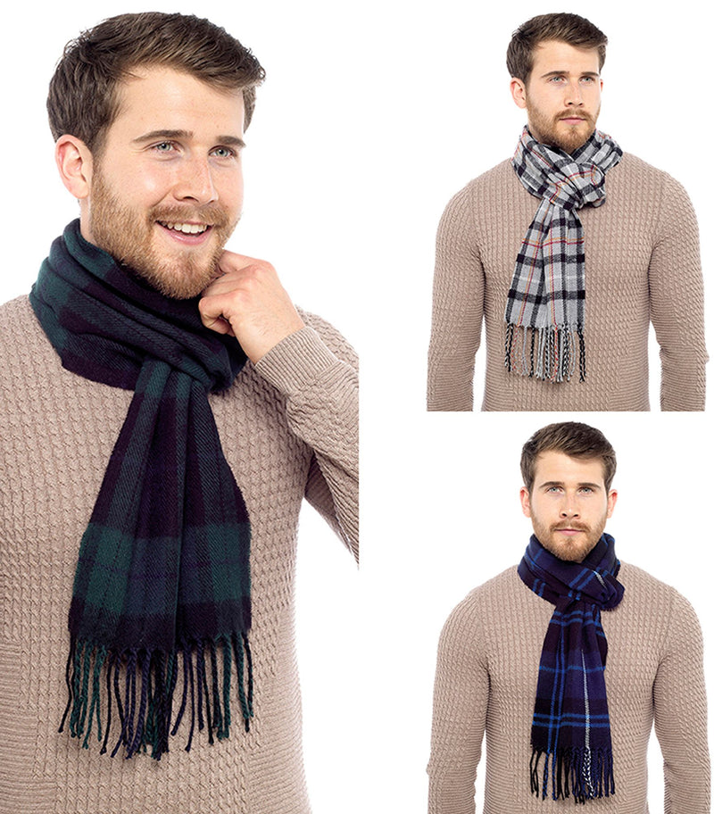 Mens Soft Fleece Checked Scarves by Tom Franks