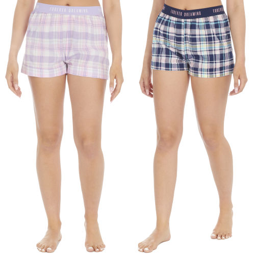 Ladies Woven Check Shorts Size Small - XL