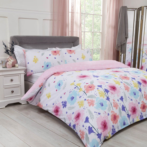 Watercolour Floral Pink Blush Duvet Set