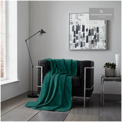 Green Flannel Sherpa Throw