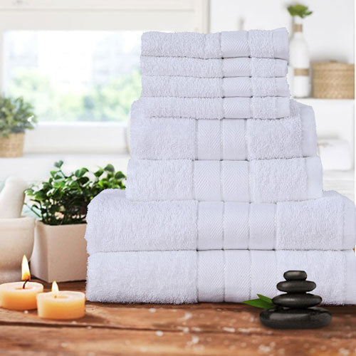 Luxurious 8 Piece Towel Bale Set White