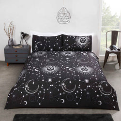 Celestial Black Duvet Cover Set