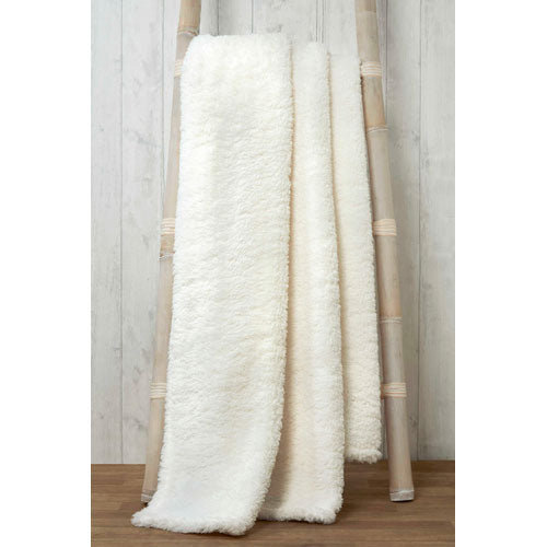 Soft & Cosy Teddy White Blanket Throw