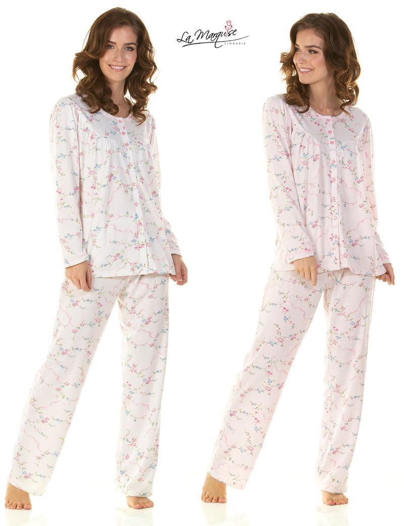 Cuddle Knit Long Sleeved Pyjamas By La Marquise Size Small - XL