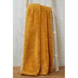 Soft & Cosy Teddy Ochre Blanket Throw