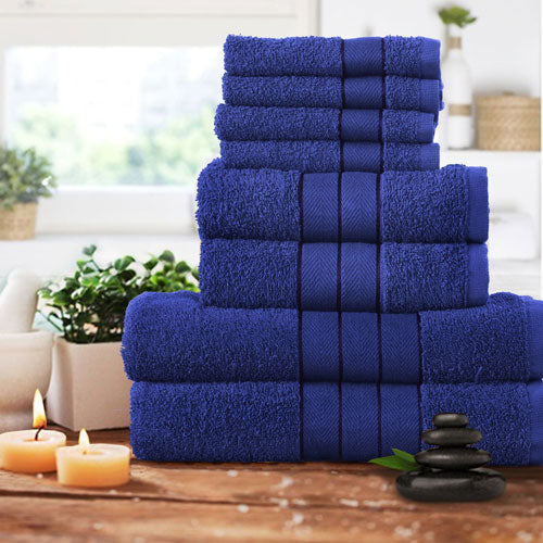 Luxurious 8 Piece Towel Bale Set Royal Blue