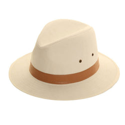 Mens Cotton Fedora With Brown Band