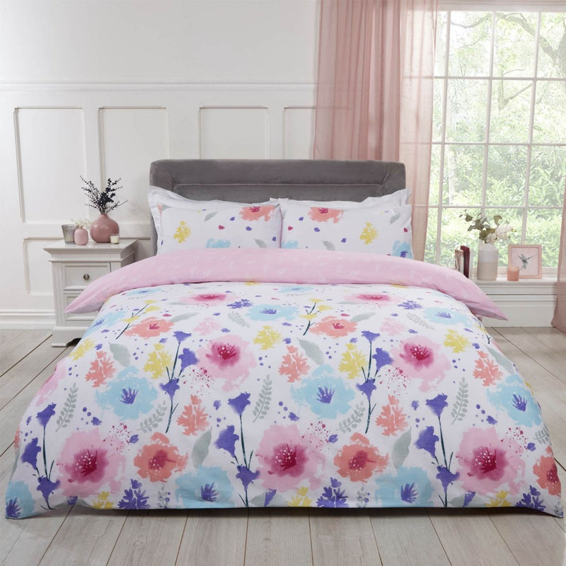 Watercolour Floral Pink Blush Duvet Set