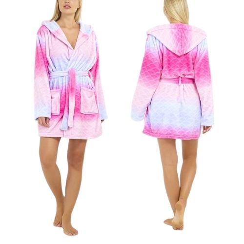 Ladies Novelty Fleece Mermaid Dressing Gown Size Small - XL