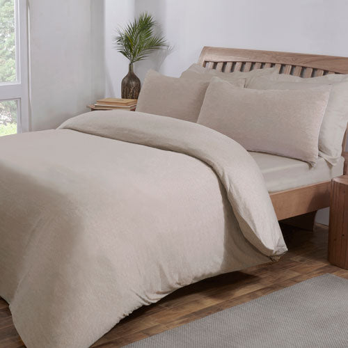 Jersey Mélange Beige Duvet Set