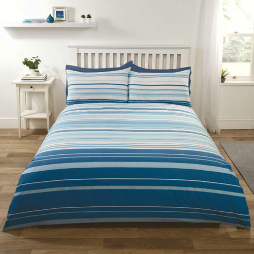 Stripe Blue Duvet Cover Set