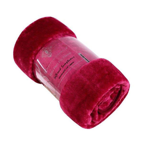 Premium Faux Fur Mink Fuchsia Blanket Throw Size 200 x 240cm