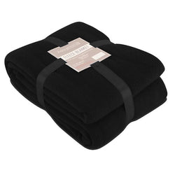 Fleece Blanket Plain Black