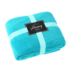 Luxury Popcorn Teal Blanket Throw Size 200 x 240cm