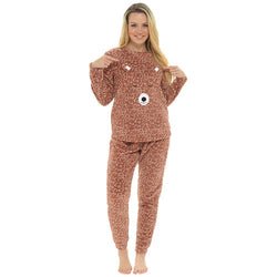 Ladies Bear Print Fleece TwosieSize 8 - 22