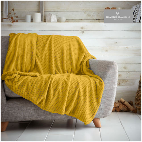 Luxury Popcorn Throw Ochre 200 x 240cm