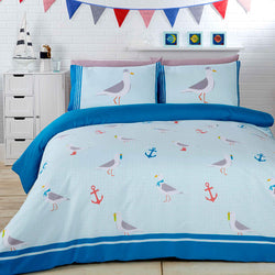 Seagulls Design Print Duvet Cover Set