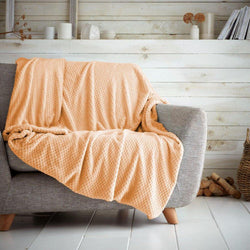 Luxury Popcorn Throw Peach 200 x 240cm