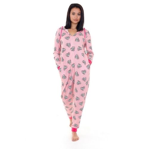 Heart Print Zip Through Onesie Size XS - L