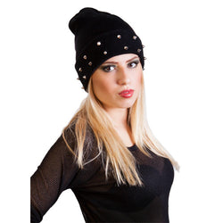 Slouch Beanie Hat with Studs