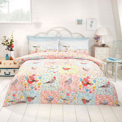 Birdie Design Print Duvet Cover Set