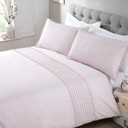 Luxurious Pom Pom Blush Pink Duvet Cover Set