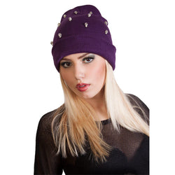 Slouch Beanie Hat with Skulls