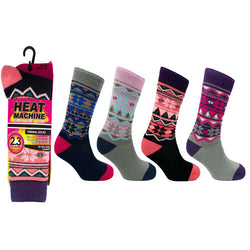 1 Pair  Ladies Heat Machine Thermal Socks Aztec 2.3 Tog Size 4-8