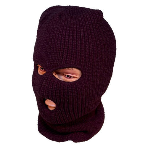 Open Face 3 Hole Black Balaclava