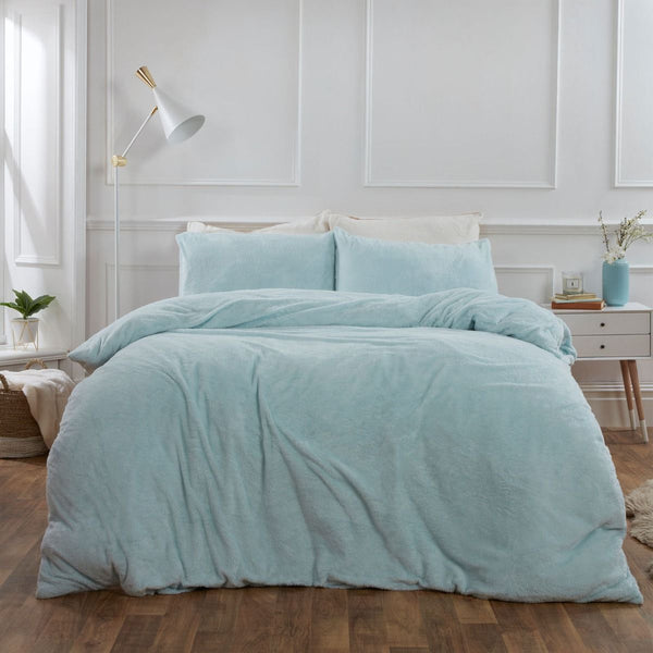 Brentfords Teddy Fleece Light Blue Duvet Set