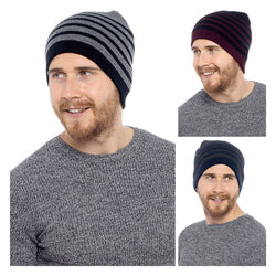 Mens Stripe Beanie Hat