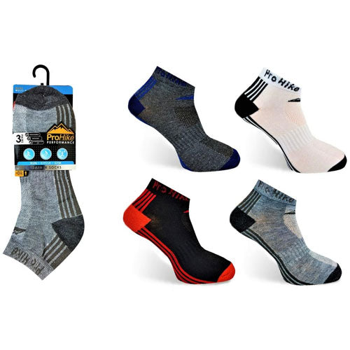 6 Pairs Mens Pro Hike Trainer Socks Foot Stripes Size 6-11